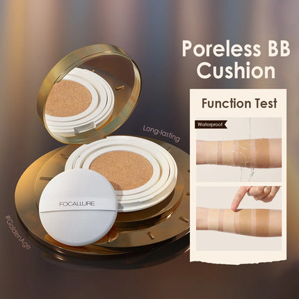 FOCALLURE Foundation Air Cushion Waterproof Matte Base Poreless High Coverage Face Cream Nutritious Smooth Foundation Makeup