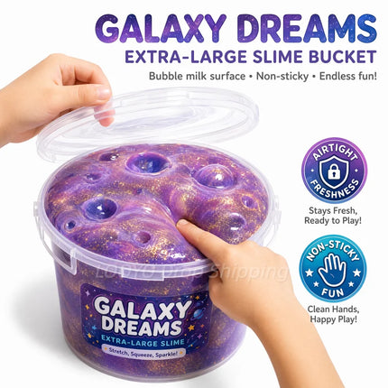 Super Large Box Slime Bucket Giant Bubble Milk Fake Water Decompress Toy Non Stick Hand Can Cover Bubble Pure Handmade Kids Gift