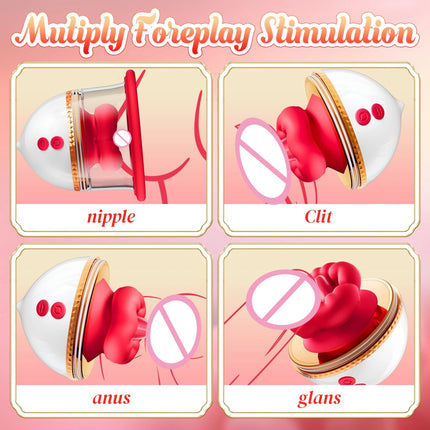 Portable Breast Sucking Massager with Lick Suction Clitoris Bite Vibrator Women Pleasure Sexual Toy for Female Sexual Wellbeing