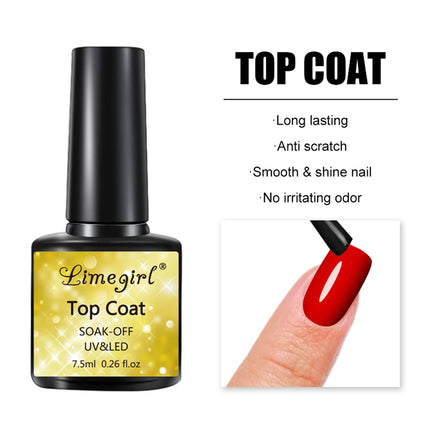 LIMEGIRL Multifunctional Nail Top Coat And Base Coat for Nails UV Gel Polish Soak Off Varnishes Kit No-acid Primer Manicure Set