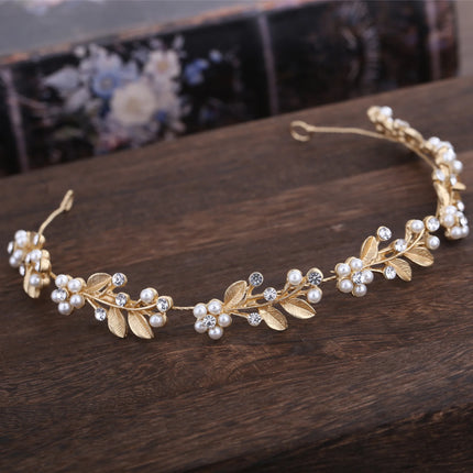 Crystal Leaf Hair Vine Band Headband Rhinestone Flower Headband Tiara For Women Bridal Wedding Hair Accessories Jewelry Headband