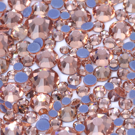 QIIY Mixed Size SS6-SS30 Glass Hot Fix Rhinestones Crystal Flatback Iron On Stones For DIY 3D Nail Art Fabric Clothes Decoration