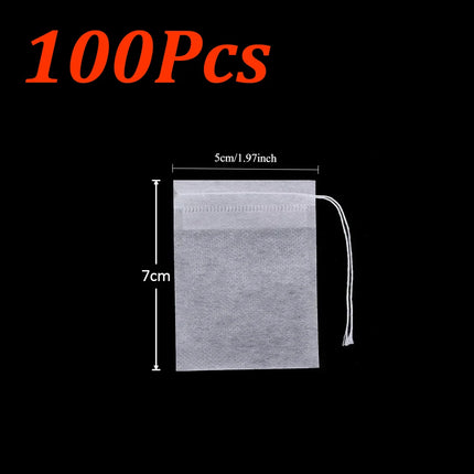 1000-100Pcs Disposable Tea Bags Empty Scented Tea Filter Bags Paper with Drawstring for Coffee Herb Loose Tea Kitchen Tools