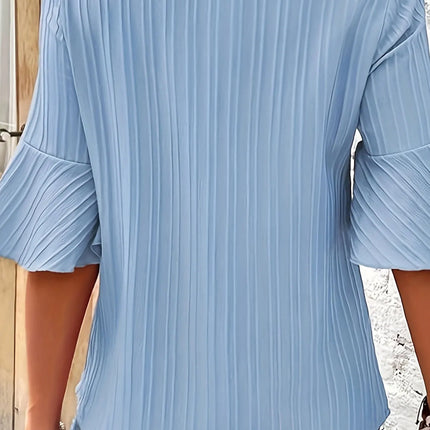 Sky blue Women's plus size shirt summer chic elegant shirt casual women's fashionable shirt  Sky blue