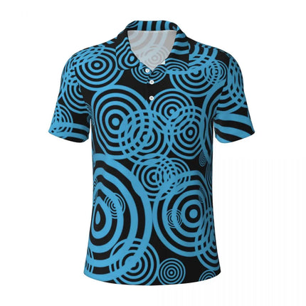Vintage 70s Circles Casual Polo Shirts Psychedelic Pattern T-Shirts Short Sleeve Shirt Daily Fashion Tops Gift Clothing