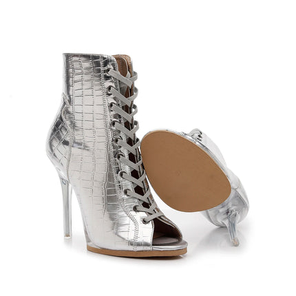 2023 New Fashion Women Heels  Lace-up Boot Stilettos Jazz Dance Lady Shoes For Latin Dancing Outdoor Sexy Stilettos Plus Size