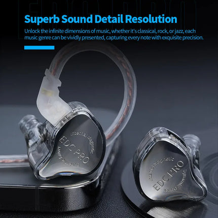 KZ EDC Pro Headset Dynamic In-Ear Monitor HiFi Wired Headphone Bass Stereo Game Music Earbuds Sports Noise Reduction earphone