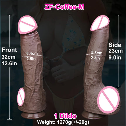 2Colors Realistic Soft Black Huge Dildo S/M/L Silicone Big Glans Penis Gay Masturbation Suction Cup Dick Man Woman Anal Sex Toy