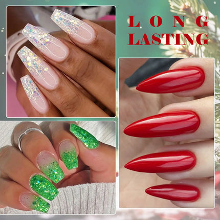 6pcs 10ml Gel Nail Polish Set Red Sparkling Glitter Semi Permanent Soak Off UV Gel Varnish For Christmas Nails Nail Supplies DIY