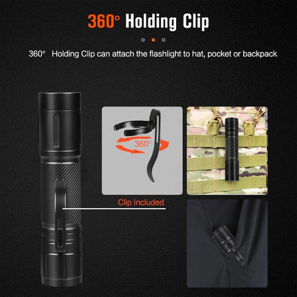 High Power LED Flashlights with Pen Clip Portable Tactical Torch Aluminum Alloys Waterproof Lantern for Outdoor Home Use 21700