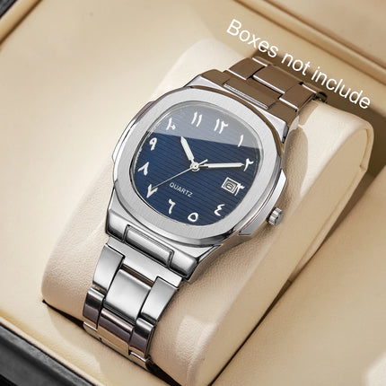 Fashion Square Men Calendar Quartz Watch Luxury Business Watches Mens Clock Reloj Hombre（Without Box）
