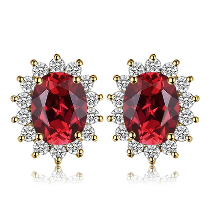 JewelryPalace Created Blue Sapphire Ruby 925 Sterling Silver Stud Earrings Natural Amethyst Garnet Peridot Topaz Princess Diana