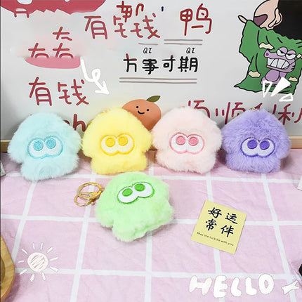 Cartoon Splatoon Inkling Plush Keychain Anime Orange Red Inkling Kawaii Animal Backpack Pendant Soft Stuffed Cartoon Toy Doll