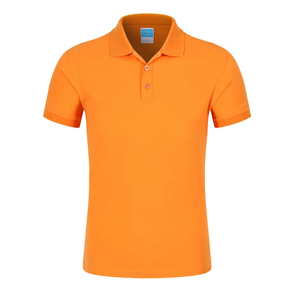 POLO shirt Men's Solid Color Short Sleeved top Team Clothing Customization Red Orange and Other Colors Customization