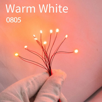 20PCS Wired Chip Led SMD 3V Led Lamp For Models Train Pre-soldered Micro Litz