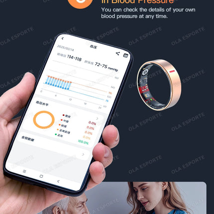 Men Women Smart Ring Health Monitoring Sport Tracker Step Count Rings 5ATM ,IP68 WaterProof  Gesture Control Smartring Ring Gift