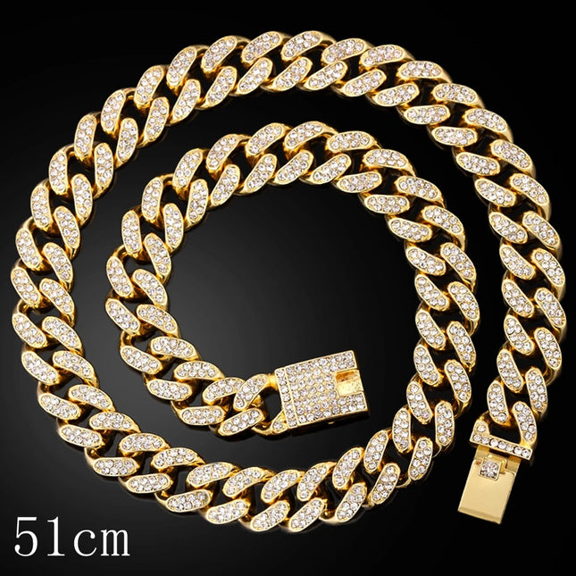 Hip hop Men Iced Out Cuban Link Chain Necklace for Men withPanda Tiger Shark Lip Heart Dollar Pendant Wholesale Jewelry Gifts