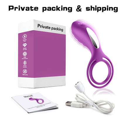 Cock Ring Penis Stimulator Massager Lasting Ejaculation Delay Vibration Cock Rings for Man Couple Ring Sex Erotic Adult Toy