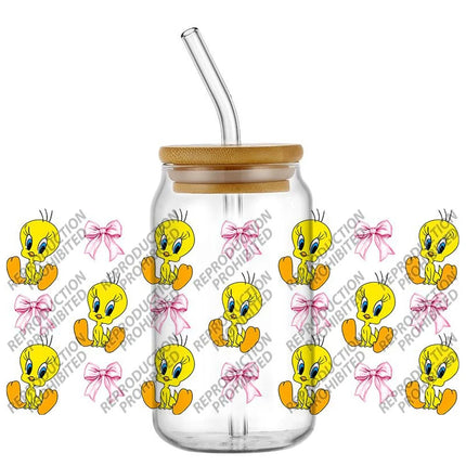 New Product Little Yellow Duck Waterproof DIY Decals 3D Transfers Stickers 16oz UV DTF for Glasses cup Wraps