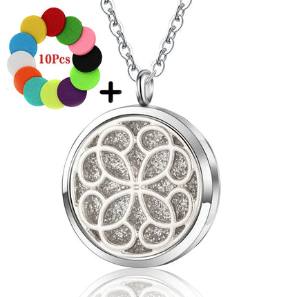 High Quality Patterns Tree of Life Aromatherapy Diffuser Pendant Perfume Locket Women Essential Oil Necklace Jewelry Wholesale
