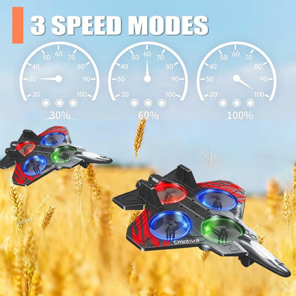 NEW E72 foam aircraft stunt intelligent fixed height hover 360 °turnLED lights  fighter A gift for a boy RC Drones toy