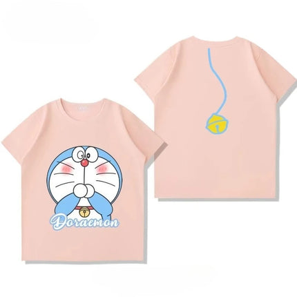 Potdemiel Summer New Doraemon Children's Pure Cotton T-Shirt, Boys and Girls Tops, Comfortable and Breathable Children's T-Shirt