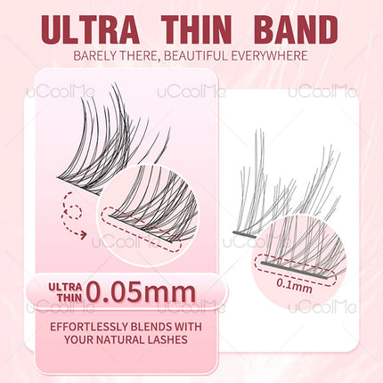 uCoolMe Fairy Manga Lashes Home DIY Invisible Band Eyelash Extension Beginner Friendly Anime Eyelashes Cluster Makeup For Girl