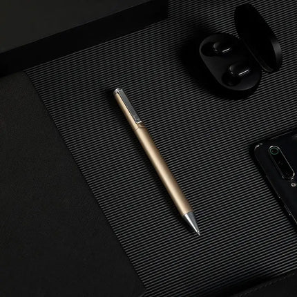 Deli Metal Gel Pens 0.5mm black ink Refill Sign Pen Stationery Smooth Writing Business Pen School Office Supplies for Kid Gift