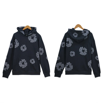 DENIM TEARSTHoodie Cross border European and American Hot selling Cotton Foam Printed Tears Hoodie Men's and Women's Hoodies