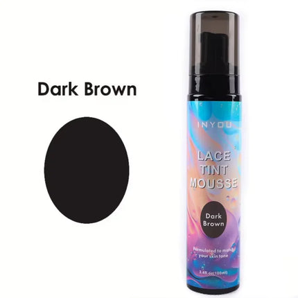 2025 New Melt Lace Tint Melting Hair Mousse and Spray for Medium Brown Wigs, Foam for Lace Frontal Wigs