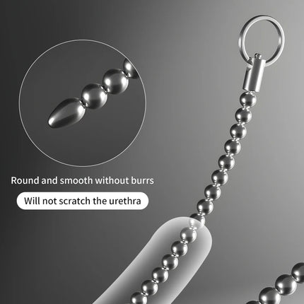 Stainless Steel Urethral Sound Dilators Penis Plug Insert Stimulation Catheter Beads Male Masturbator Horse Eye Sticks BDSM