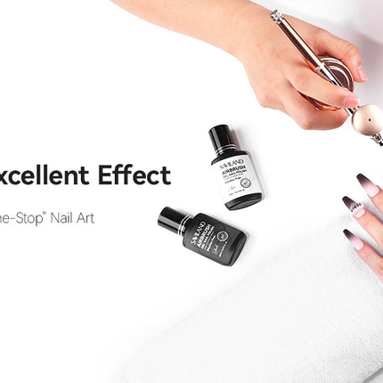 SAVILAND 20ml Black Airbrush Gel Polish No Dilution Needed Low Odor No Clogging for Ombre Stencil French Nail Art Gradients