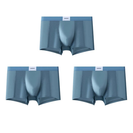 3pcs【LORIEN CREST】Men's Satin-Like Ice Silk Boxers Summer Breathable Air-Conditioned Underwear Lightweight Trunks New
