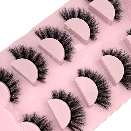 New 5 pairs of fake eyelashes, mink fur soft and fluffy, short,  drag queen lashes naturally curled, suitable for self grafting