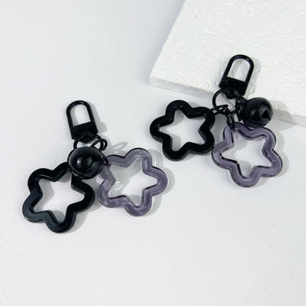 Acrylic Creative Cute Hollow Design Star Bell Keychain Pendant For Men Women Bag Charm Car Keychain Accessories Jewelry Gifts