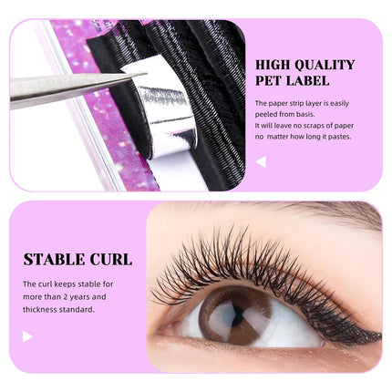 MASSCAKU Spike 3D W Eyelashes Extensions 0.07mm Thickness 8-15mm Mix Hand Woven Premade Volume Fans Lashes for Makeup Lovers