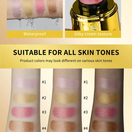 4Colors Highlighter Stick Brightening Skin Tone Contouring Natural Stereo Concealer Blush Multi-Purpose Stick