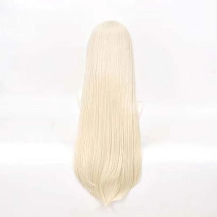 Anime Cosplay Runa Yomozuki Wigs Long Straight Wig Natural Gold with Neat Bang Heat Resistant Synthetic Wigs for Girls