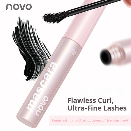 NOVO Waterproof, sweat-resistant, smudge-proof mascara Long-lasting hold for defined, lengthened and curled lashes