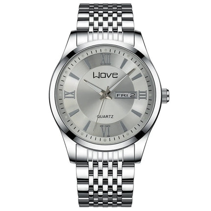 UTHAI Men's Watch High End Calendar Luminous Steel Wristband Fashion Trend Classic Business Quartz Watch Clock Gift