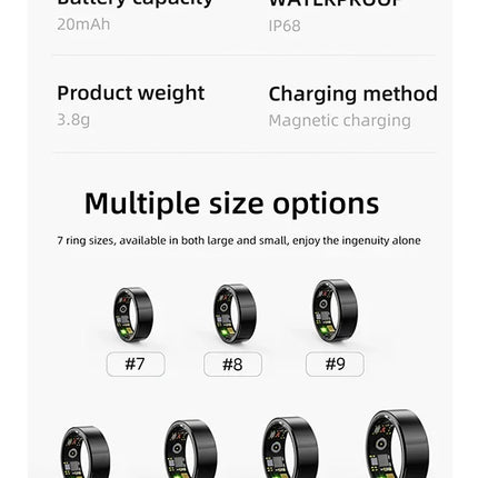 Smart Ring Equipped Motion Step Counting Healthmonitor,Sleep Monitor, Men's And Women's Waterproof Multifunctional Sports Ring