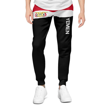 Mens Sweatpants Yemen Flag Pants with Pockets Joggers Soccer Football Multifunction Sports Sweat With Drawstring