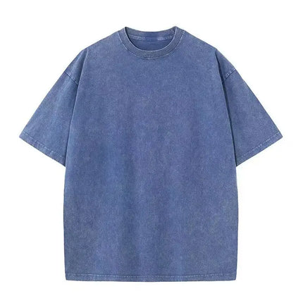 Summer pure cotton heavy-duty 270g American pure cotton short sleeved retro hip-hop T-shirt men's casual vest oversized T-shirt