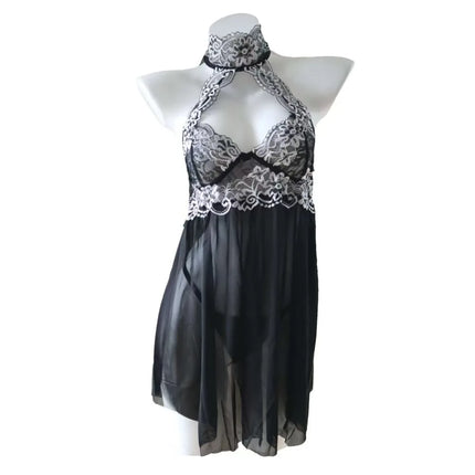 Hot Babydoll Women Sexy Lingerie Dress Costume Open Bra  Sex Chemises Crotchless Bodysuit Lace Erotic Underwear