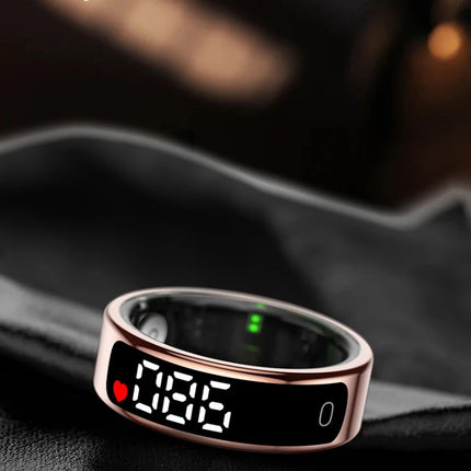 R13 Smart Ring Men Women with Charging Case,Heart Rate Blood Oxygen,Skin Temperature Monitor,5ATM Waterproof For Android iOS