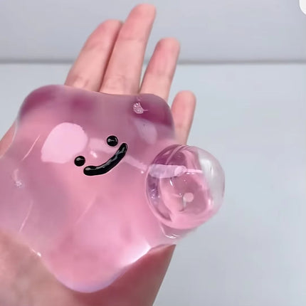 Cute Sticky Hand Squishy Fidget Toy Super Soft TPU Stretchy Plaything with Sweet Face Design Tension Emotion Relief Sensory Toy