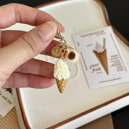 1PC Creative Unique Doughnut Bread Coffee Phone Charm Strap Pendant Lanyard Simulated Food Toys Keychain Bag Accessories Gift