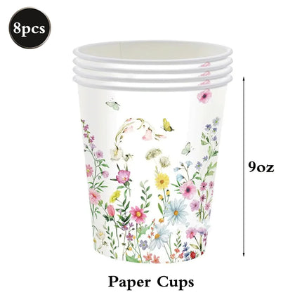 Wildflower Party Decorations Birthday Plates And Napkins Balloons Flower Banner Spring Floral Baby Shower Garden Party Supplies