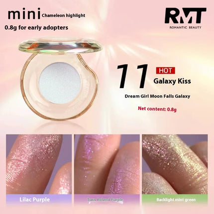 RMT Chameleon Highlight Pink Purple Fine Powder Cream Blusher Shiny ROMATIC Face Brighten High Gloss Integrated Plate Makeup