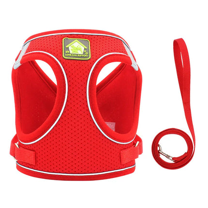 Dog Harness Pet Leash Vest-style Cat Breathable Adjustable Rope Reflective Pet Supplies Small Medium Dog Walking Harness Lead